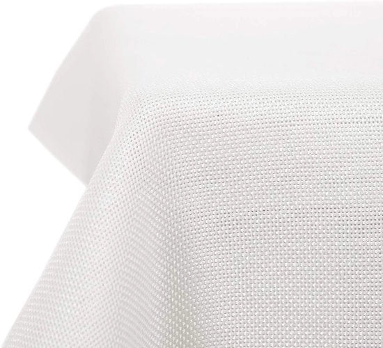 Tavolino con Copertura Acqua-Resistente a Effetto Loto, 274x137 cm, Bianco, 1 Pezzo