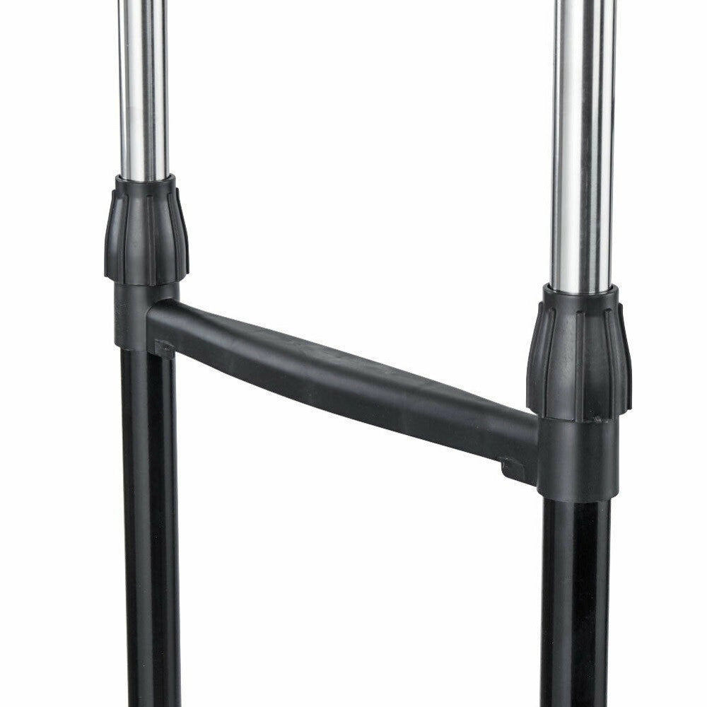 Trade Shop - Stand Appendiabiti Da Terra Doppio Con Ruote Aste Telescopiche Regolabile Abiti -
