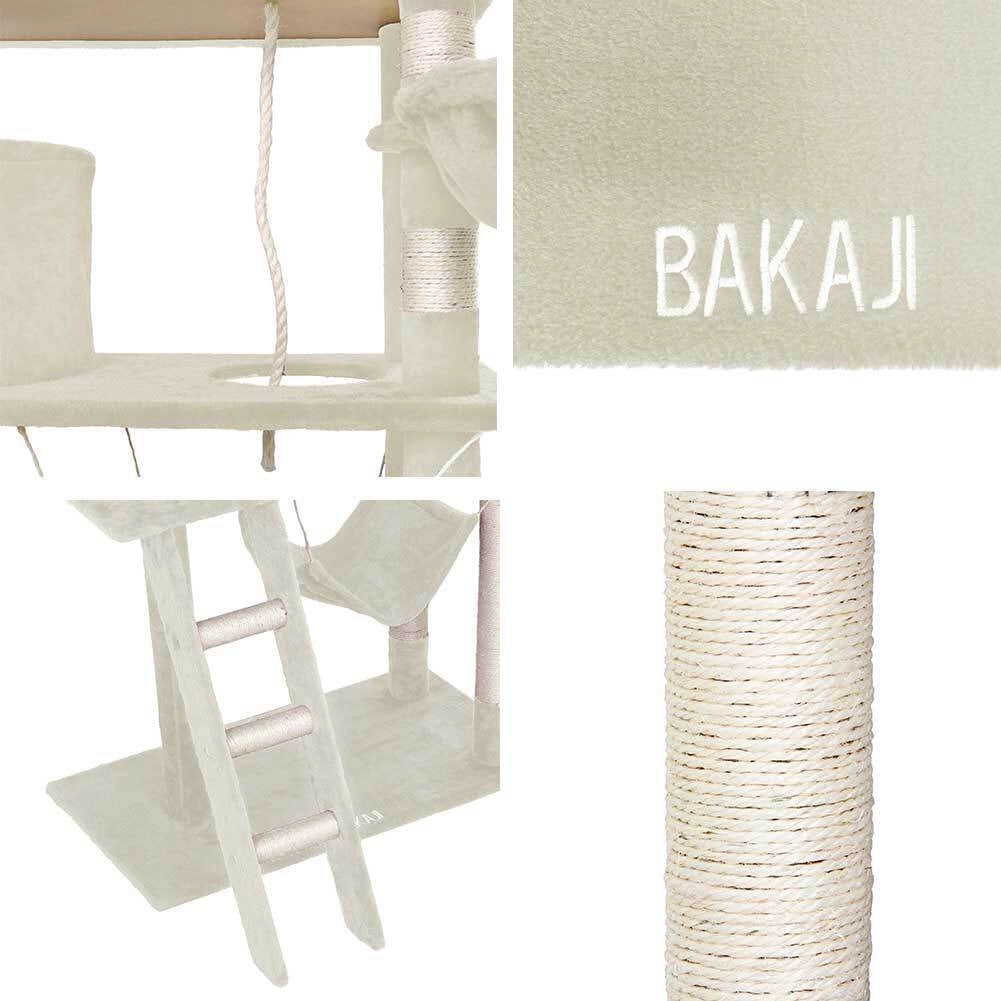 Albero Tiragraffi per Gatti Parco Giochi Cuccia Graffiatoio gatto 142cm Beige