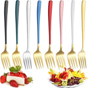 Set di forchette in acciaio inossidabile 8 pezzi per uso domestico, matrimoni e feste - forchettine per dolci, forchettine per frutta, forchettine per torte, forchettine per aperitivo - 20.8CM