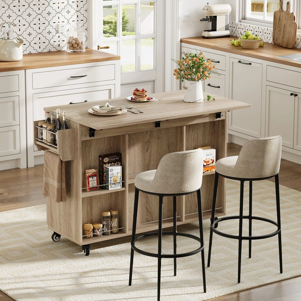 Carrello da Cucina con Piano Ribaltabile e Cassetto ¨C Xylo ¨C Rovere Sonoma, 92,9x120x43,5cm