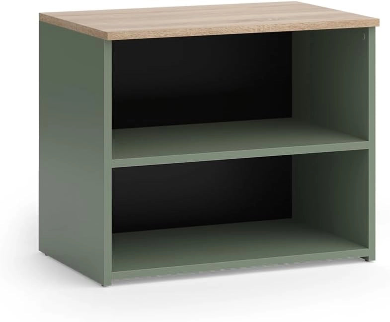 Mobile tv Wido, Bianco/Sonoma, 60 x 50 cm con 2 scomparti, adatto come supporto TV con passacavi