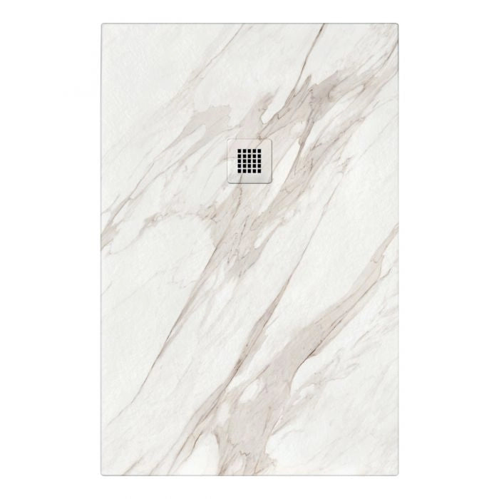 Piatto doccia in pietra SOLIDSTONE alto 2.8cm - MARMO BIANCO - Misura: 70x120 x 2,8h