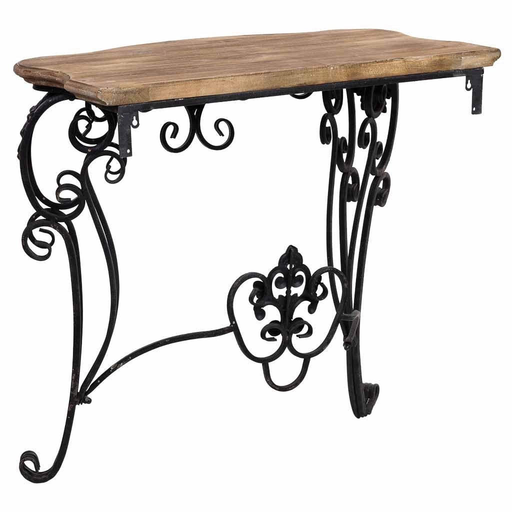Console in legno e metallo finitura invecchiata 87x41x80h cm