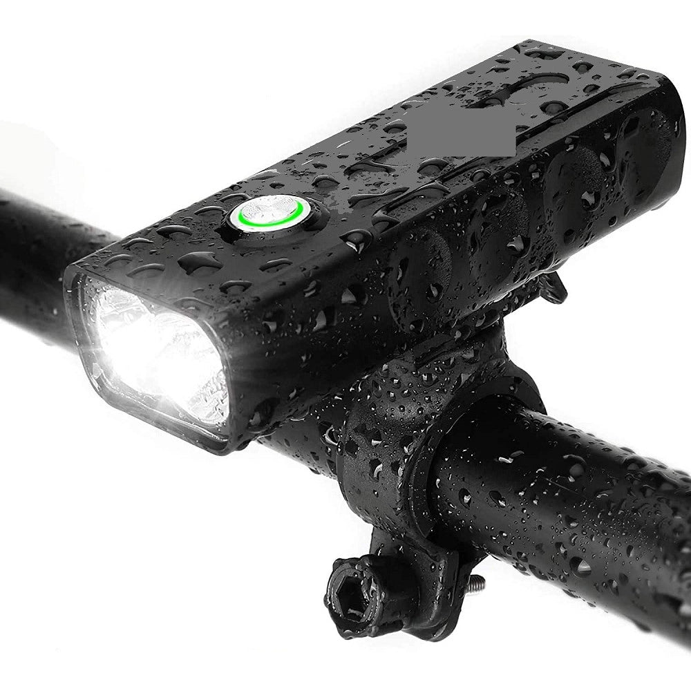 Trade Shop - Torcia Luce Led Faro Fanale Per Bici Bicicletta Ipx6 Ricarica Micro Usb T-9287 -