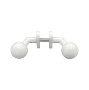 Maniglia su rosetta tonda SAGUATTI  D00/50T in inox bianco lucido, 2 pezzi
