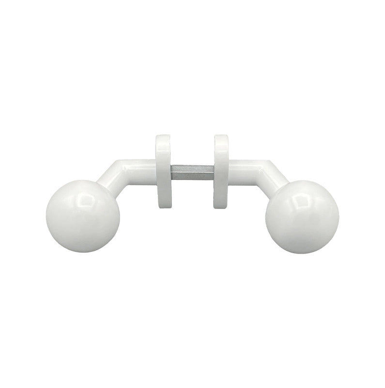 Maniglia su rosetta tonda SAGUATTI  D00/50T in inox bianco lucido, 2 pezzi