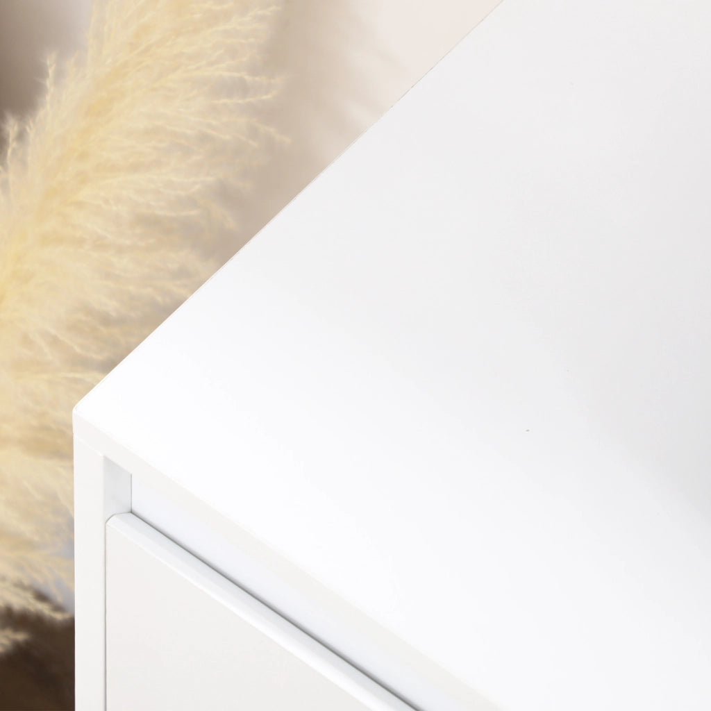 EasyComfort Credenza Moderna a 12 Ripiani Interni in Truciolato per Cucina, Soggiorno e Ingresso, 120x35x85 cm, Bianco