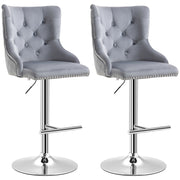 Sgabello bar 2 pezzi ¨C zephmum ¨C regolabile, girevole, grigio, 46x55x123 cm