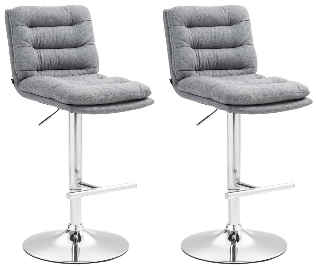 2er Set Barhocker Damar Stoff chrom