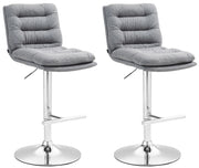 2er Set Barhocker Damar Stoff chrom