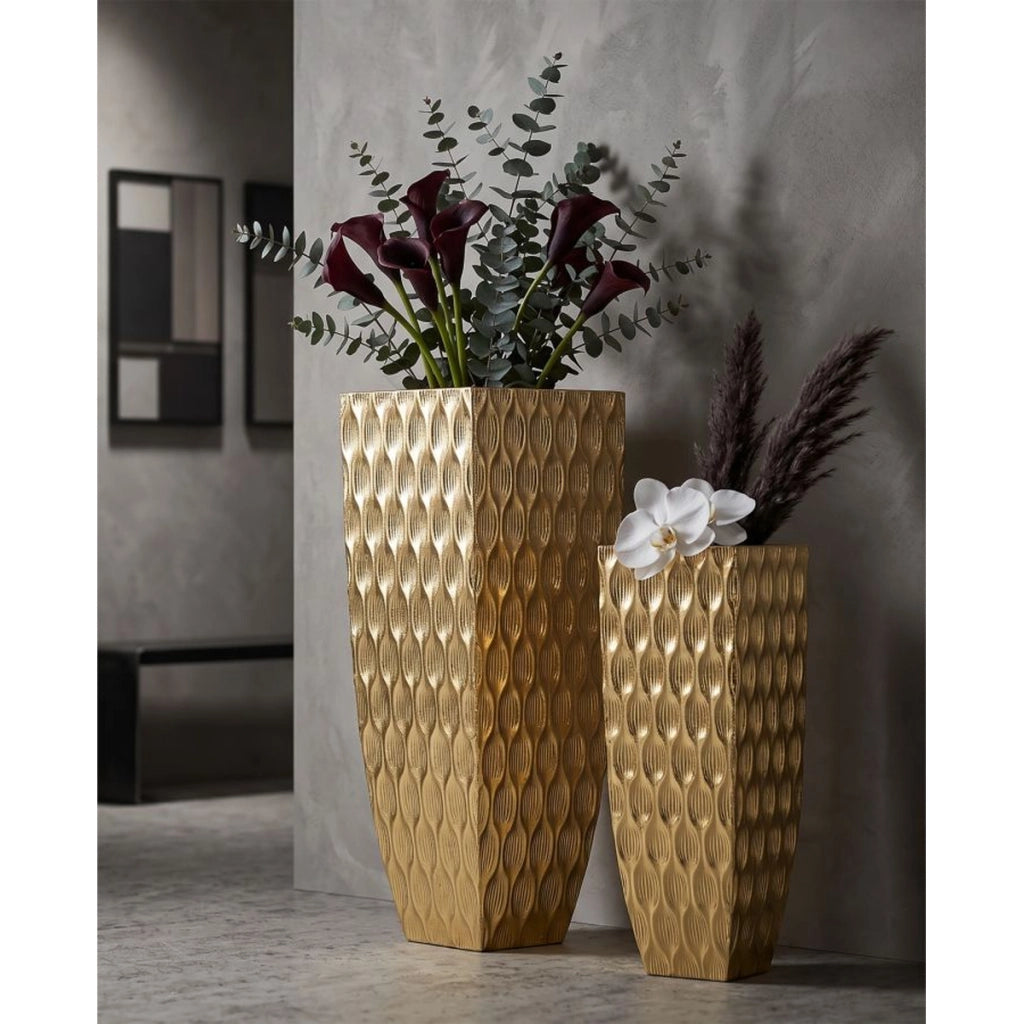 Set di 2 vasi decorativi Glam con finitura dorata