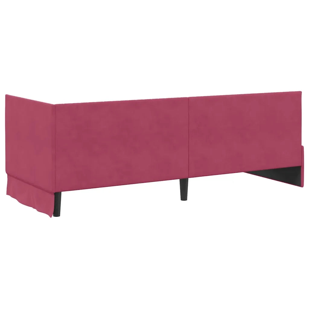 Cornice del letto ad angolo Rosso Vino 80 cm x 200 cm Velluto 42016250
