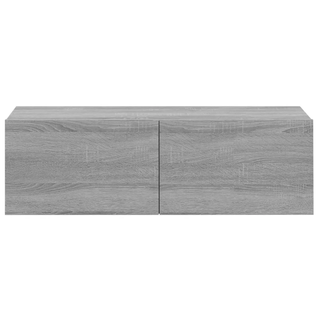 Mobili TV Muro 2pz Grigio Sonoma 100x30x30 cm Legno Multistrato 820467