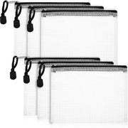 Nette con cerniera, formato A6, retino, cartellino, tas di plastica con cerniere PVC per organizzazione, sacchetti di plastica per materiali scolastici e uffici, 6,5 x 4,9 pollici (6 pezzi)