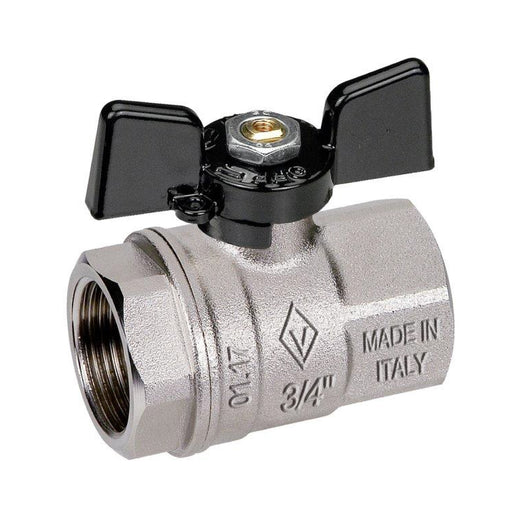 VALVOLA ARRESTO A SFERA IN OTTONE CON FARFALLA FEMMINA FEMMINA - 11/4  - BUG