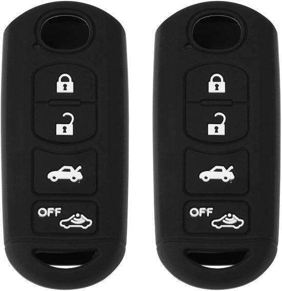 Serratura per auto con protezione - 4 tasti - Silicona - Compatibile con MAZDA 2/3/5/6 - Antiscivolo - Resistente allo shock - Leggero - Protezione per chiave