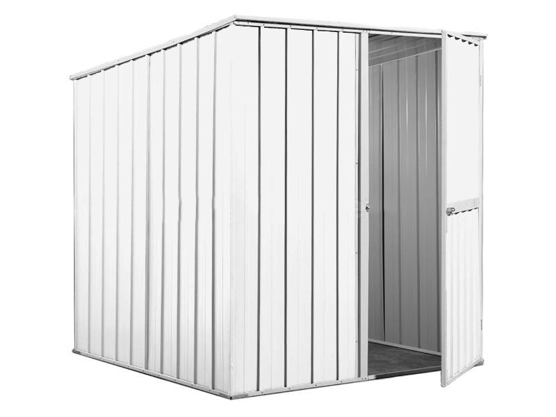 Casetta Box da Giardino in Lamiera di Acciaio Porta Utensili 175x185x192 cm Enaudi Bianco