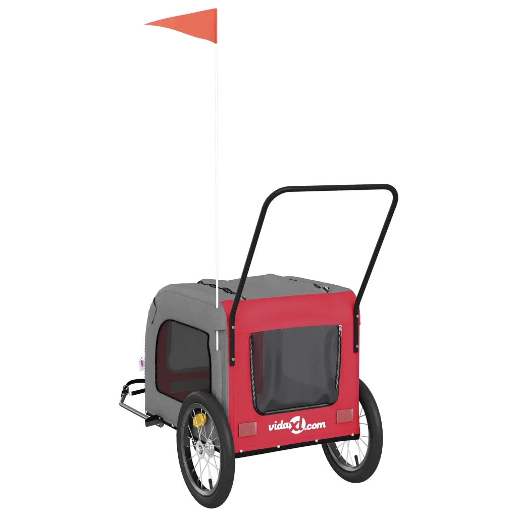 Rimorchio da Bici per Animali Rosso e Grigio Oxford e Ferro CFW2283757