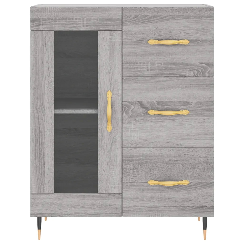 Credenza-Buffet-Armadio da cucina Grigio Sonoma 69,5x34x180 cm in Legno Multistrato 698135