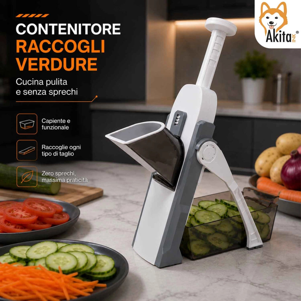 Akitaink Mandolina Verticale Multifunzione Regolabile