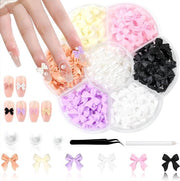 300 strikknoppen perle per unghie - set di applicatori per unghie con punti e pinza - decorazioni per nail art - arte dei tuoi stessi unghie.