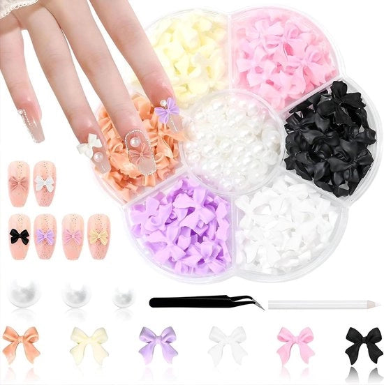 300 strikknoppen perle per unghie - set di applicatori per unghie con punti e pinza - decorazioni per nail art - arte dei tuoi stessi unghie.
