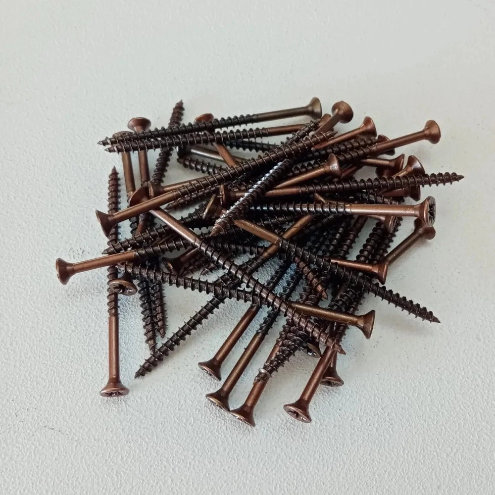 Vite 5,0x70/60mm - 50pz tps testa conica bronzata per legno truciolare parzialmente filettata