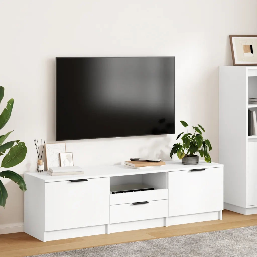 Mobile TV | Armadietto TV | Mobile Porta TV Bianco 140x35x40 cm in Legno Massello