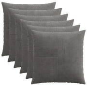 Federa 6 pcs ALMELO Grigio Scuro 80 x 80 cm corduroy 915688