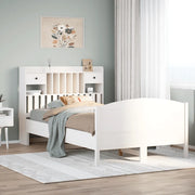 Letto Libreria senza Materasso Bianco 135x190 cm Legno di Pino 3323153