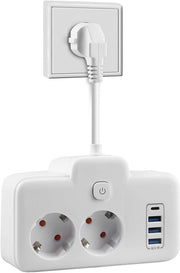 Pannello di alimentazione a muro con 3 USB e 1 Type-C - Protezione per bambini, interruttore