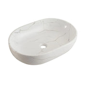 Lavabo d'appoggio ovale LINPH Calacatta 59x41 cm