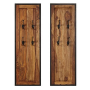 Appendiabiti 2 pz in Legno Massello di Acacia 246232