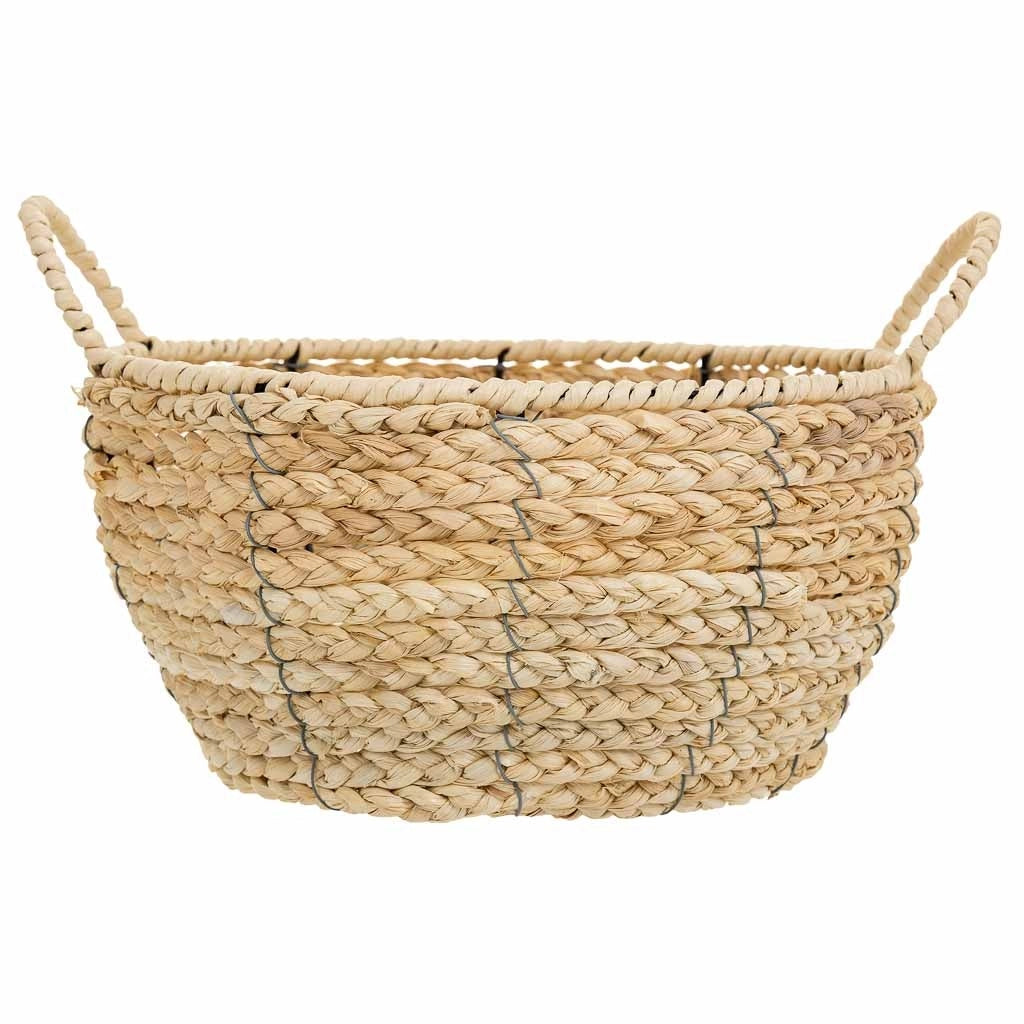 Cesto in fibra naturale e corda in carta marrone d34x17/23h