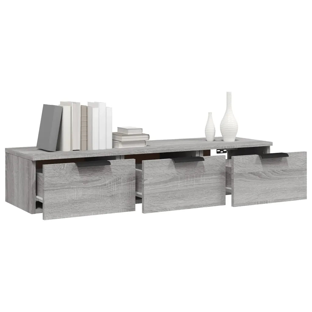 Armadietto a Muro Grigio Sonoma 102x30x20 cm Legno Multistrato 817097