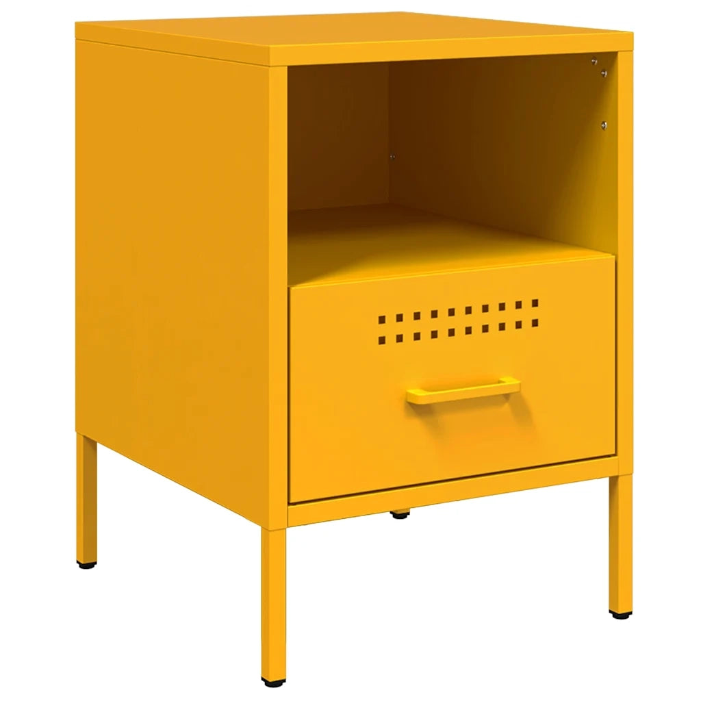 Comodini 2 pz Giallo Senape 36x39x50,5 cm in Acciaio 843061