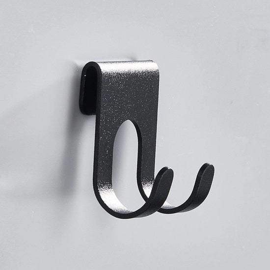 Garagehaak per parete, 4 forti hanger, adatto per muri, scale, attrezzi, ecc., può essere fissato alla parete, progetto a doppia hanger, può essere utilizzato come rastrello per attrezzi per in giardino, rastrello per biciclette, deposito attrezzi, ecc.