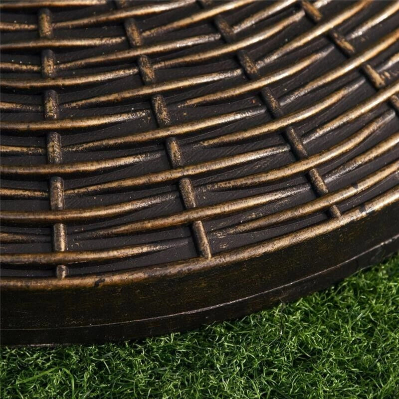 BASE PER OMBRELLONE ROTONDA IN PLASTICA EFFETTO RATTAN DA 25KG BRONZO