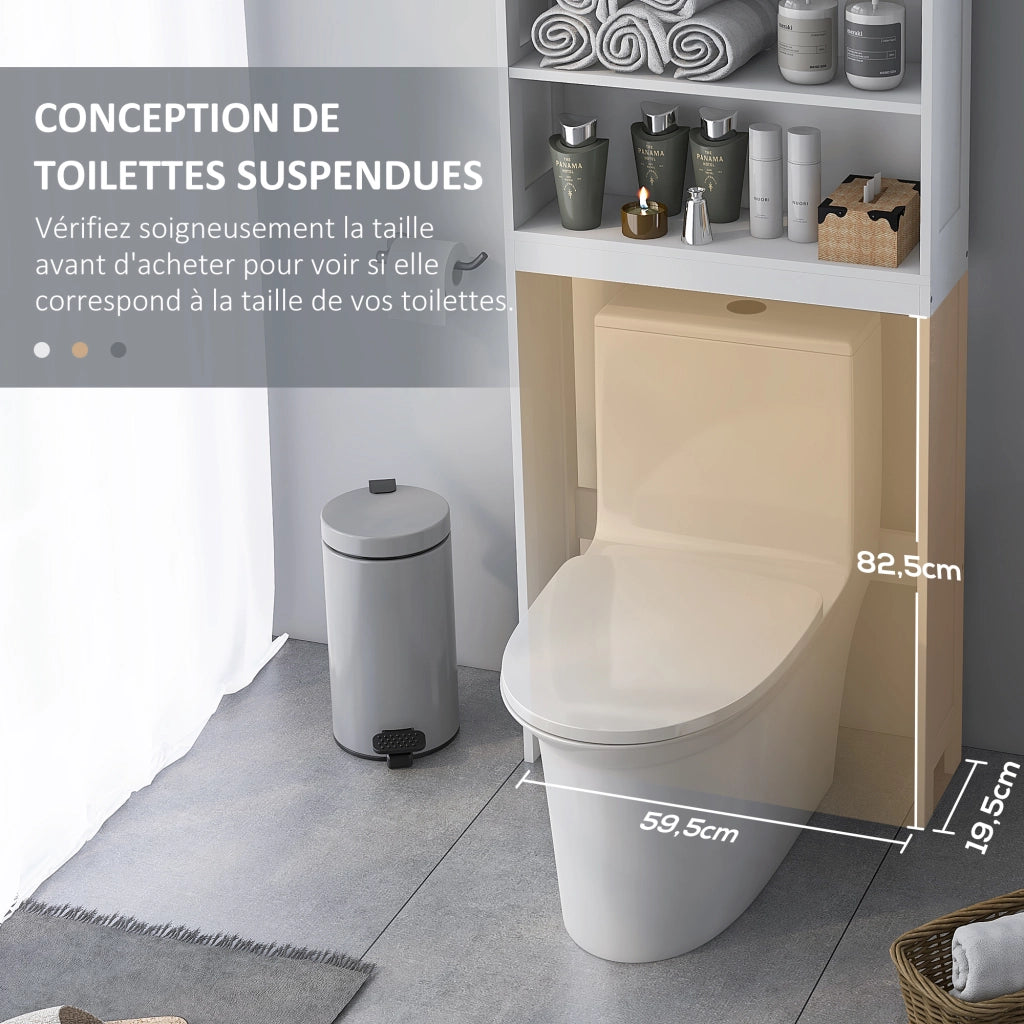 Armadietto Bagno con Ripiani Regolabili ¨C Zephmum ¨C Grigio 60x30x