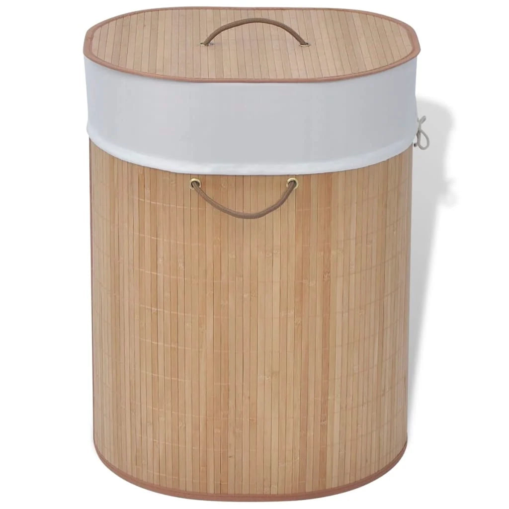 Cesto portabiancheria ovale 45 x 35 x 60 cm bambù naturale 02_0006166