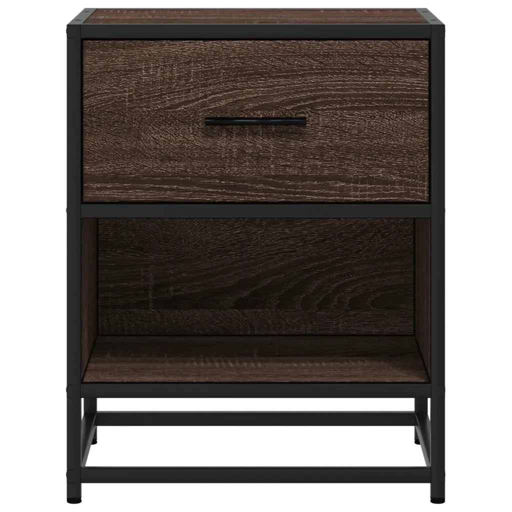Comodino-Tavolino da notte Rovere Marrone 40x31x50 cm in Truciolato 795950