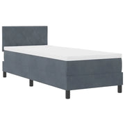 Letto singolo | Letto per adulti | Letto a Sorgente LED con led Grigio scuro 80 x 200 cm Velluto