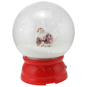 Ampolla Natalizia Palla con Babbo Natale Led 20x25cm Decorazione Luminosa Neve