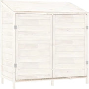 Cassa da Giardino in Legno - Cassa da Giardino da Trasporto in Legno - Giardinaggio in Legno - Cassette da Giardino per Esterno - 102x52x112 CM - Bianco