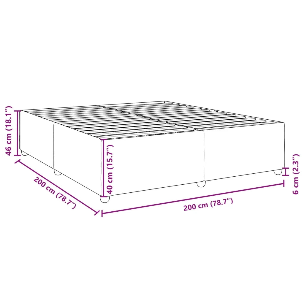 Giroletto senza Materasso Grigio Scuro 200x200 cm Tessuto 3284758