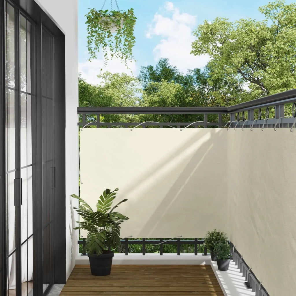 Schermo da balcone Crema 110 x 1000 cm Tessuto Oxford 42030711