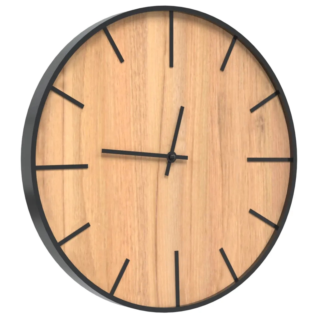 vidaXL Orologio a Parete Marrone Ø39 cm in Ferro e Legno Multistrato