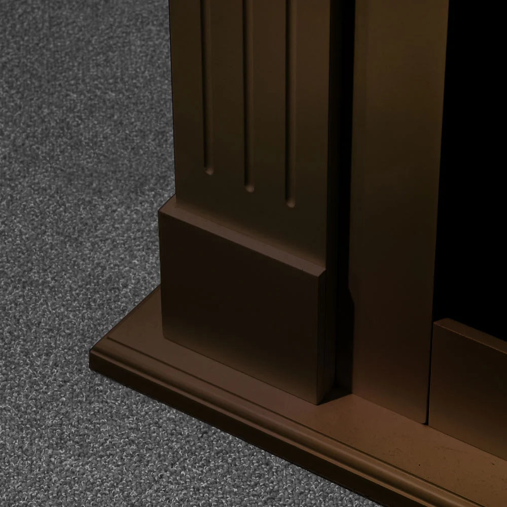 Camino elettrico caminetto da terra CAMBRIDGE in legno Noce 110x36x100h