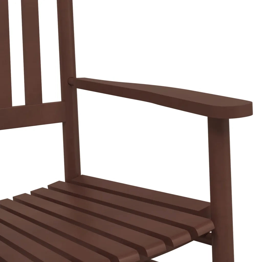 Sedia a Dondolo con Tavolino Pieghevole Marrone Massello Pioppo 3281256
